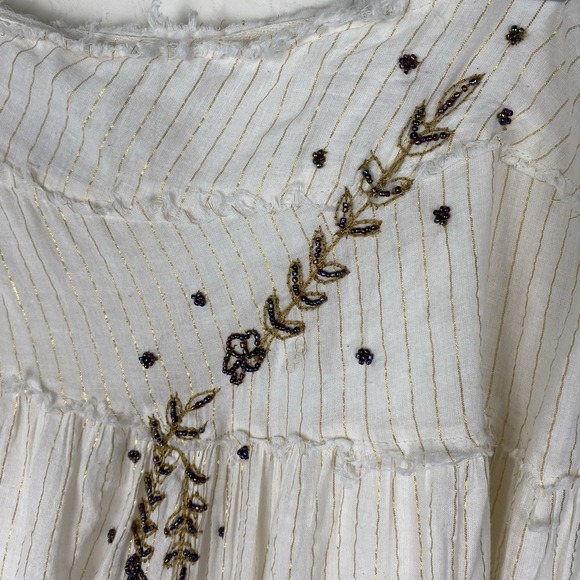 John Paul XL Skirt Tiered Embroidered Beaded Cowgirl Broomstick Full 100% Cotton - Picture 4 of 9